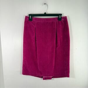 Costume National Fuchsia Pink Velvet Pencil Skirt 42 Medium 6